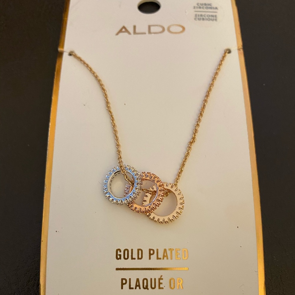 ALDO gold plated cubic zirconia necklace